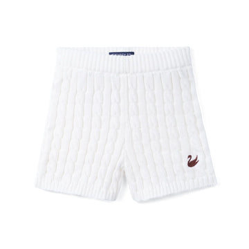 Cable Knit Short in White