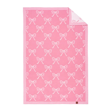 Coquette Bow Jacquard Knit Baby Blanket