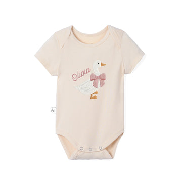 'Silly Goose' Bamboo Embroidered Baby Bodysuit
