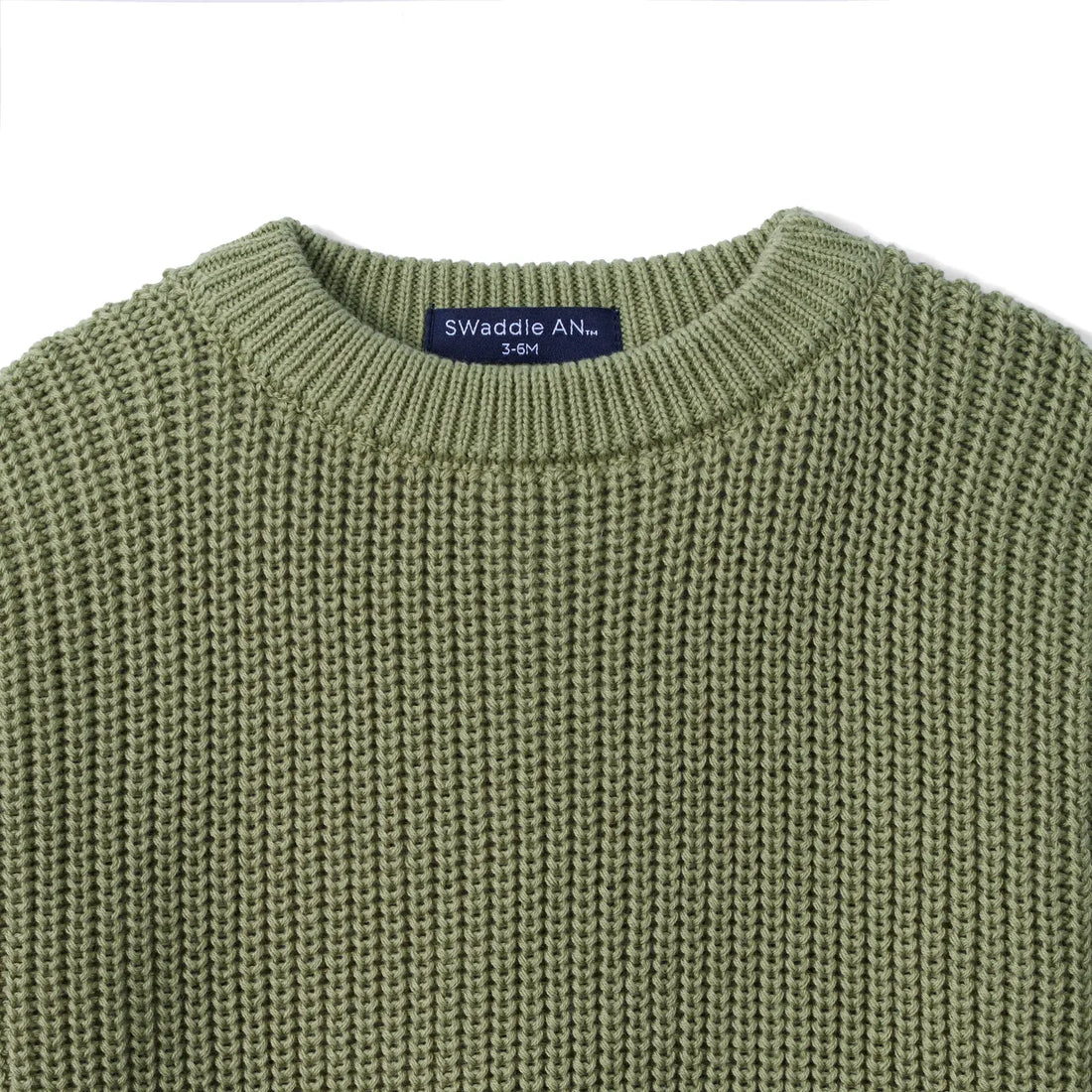 Classic Chunky Knit Baby Romper in Sage Green